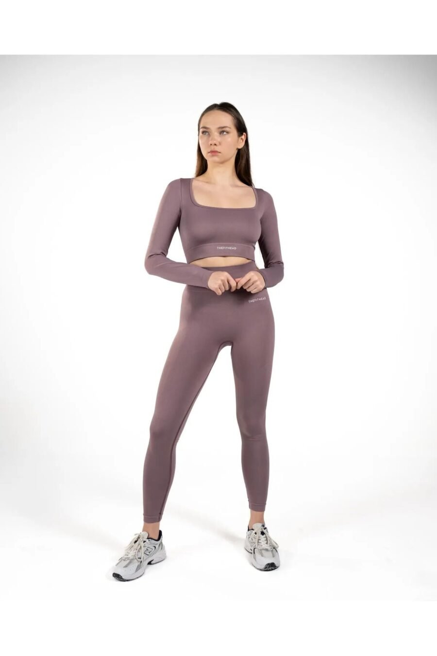 Dikişsiz Toparlayıcı Push-up Seamless Mürdüm Spor Tayt