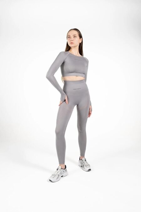 Dikişsiz Toparlayıcı Push-up Gri Seamless Tayt