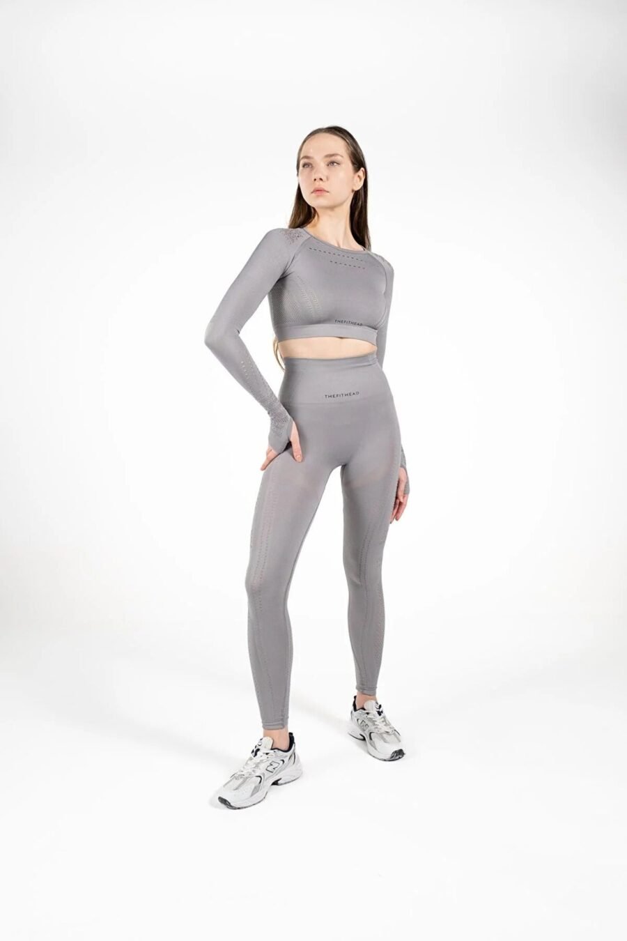 Dikişsiz Toparlayıcı Push-up Gri Seamless Tayt